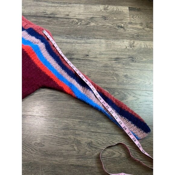 EUC Womens Free People See The Rainbow Sweater In Wine size S - Picture 7 of 7